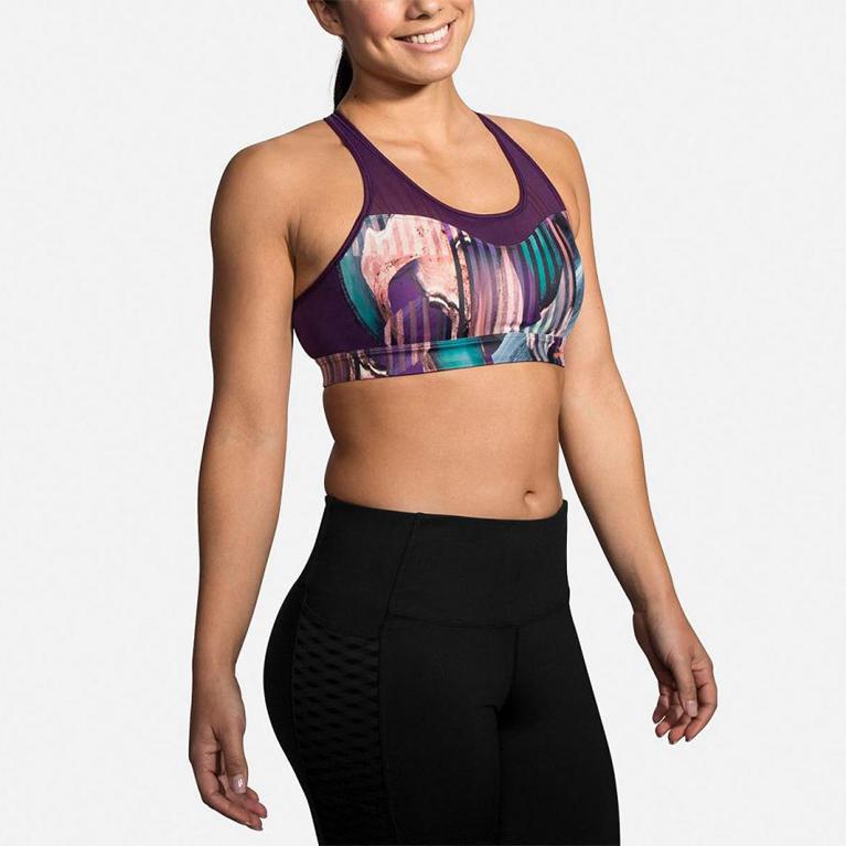 Brooks FastForward Crossback Running Bra - Women's - Multicolor (43826-HZJF)